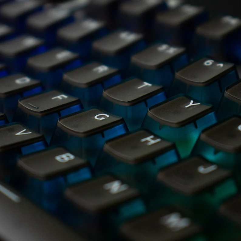 Clear Grey Glacier Keycaps Set - Ascend Keyboards