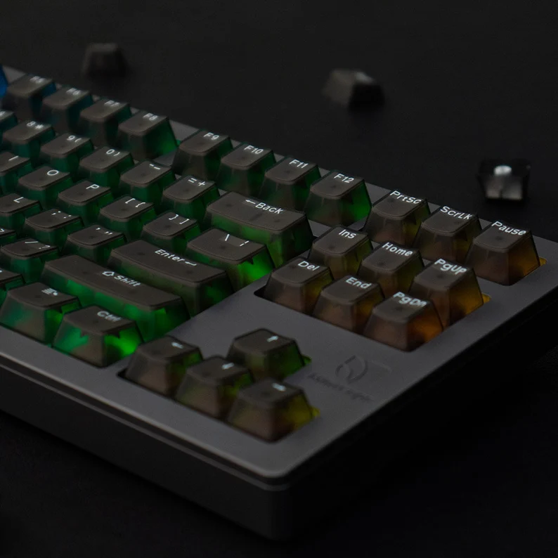 Clear Grey Glacier Keycaps Set - Ascend Keyboards