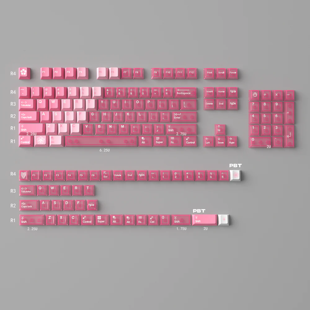Hybrid-Gradient Transparent Keycaps Set - Ascend Keyboards
