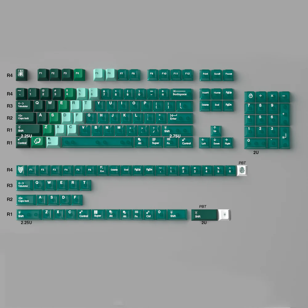 Hybrid-Gradient Transparent Keycaps Set - Ascend Keyboards
