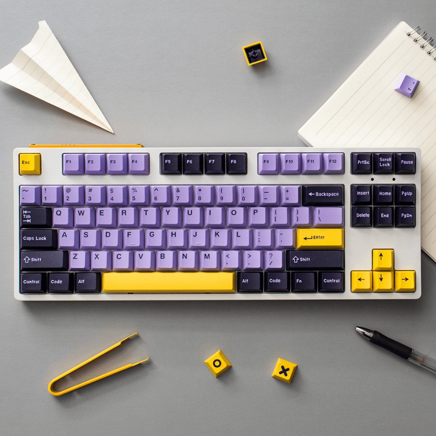 Taro Inspired Purple & Yellow Keycap Set - Ascend Keyboards