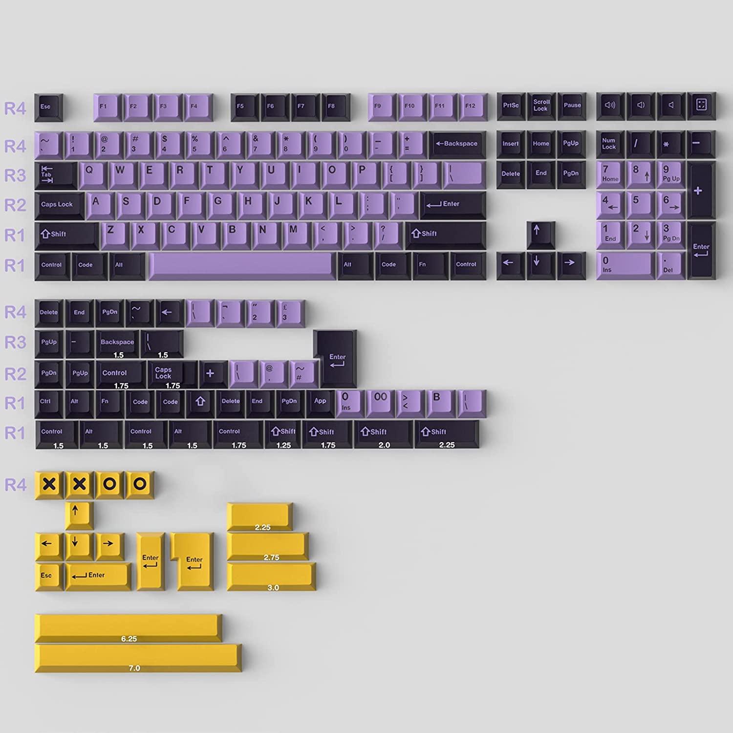 Taro Inspired Purple & Yellow Keycap Set - Ascend Keyboards